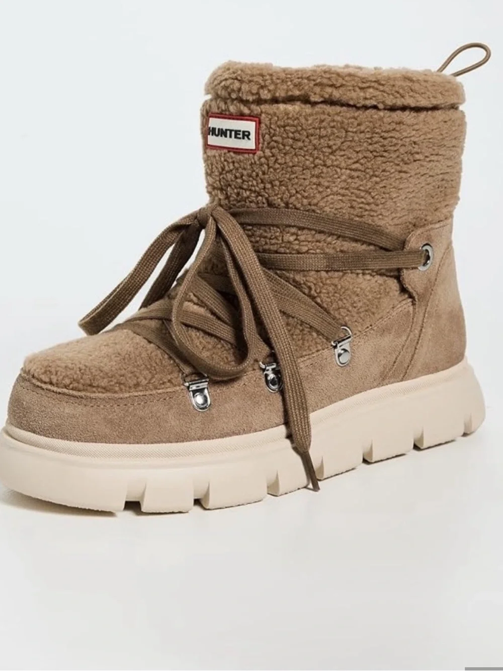Hunter Moriah Teddy Boots Tan Size 8